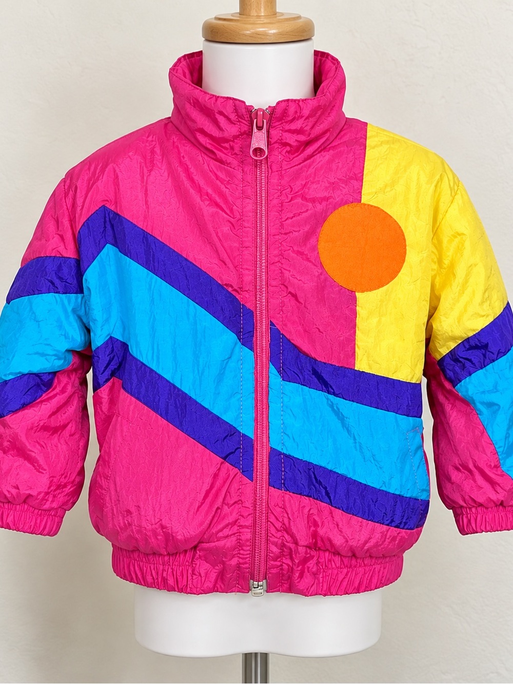 Vintage Tuff Cookies Girls 12M Color Block Nylon Windbreaker Jacket